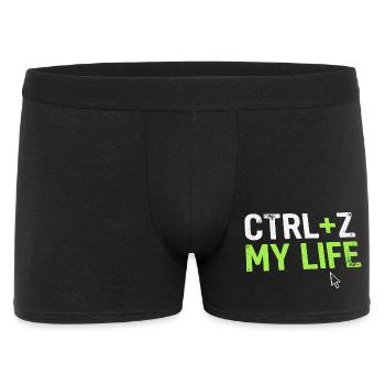 Developer Fun Shirt, CTRL + Z My Life  - Männer Boxer Shorts - Schwarz - Vorne