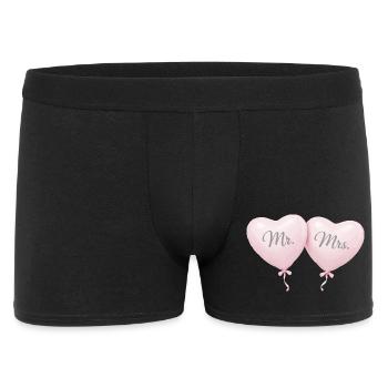Motif du couple ballon en forme de cœur de Mrs Mme - Boxer Homme - noir - Devant