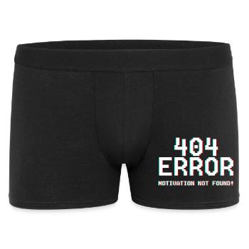 404 Fehler Motiv Glitch-Design - Männer Boxer Shorts - Schwarz - Vorne