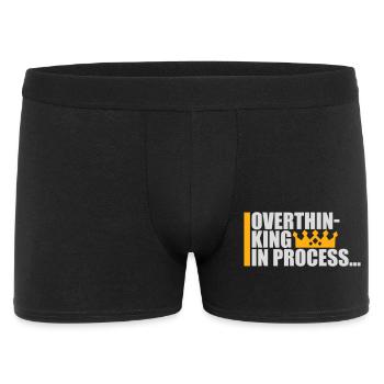 Overthinking In Process Funny Brooding Saying Logo - Men's Boxer Shorts - black - Front