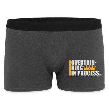 Trop réfléchir en processus Drôle de dicto sombre Logo - Boxer Homme - charbon - Devant