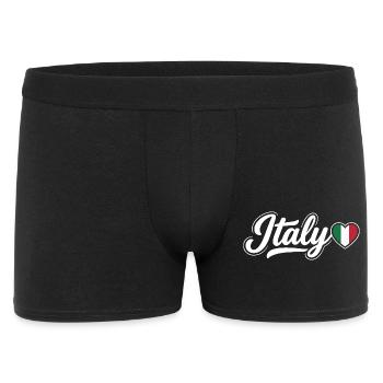 Italy Script with Flag Heart Fan Patriotic - Men's Boxer Shorts - black - Front