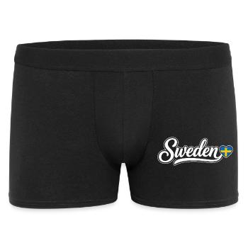 Sweden Script with Flag Heart Fan Patriotic - Men's Boxer Shorts - black - Front