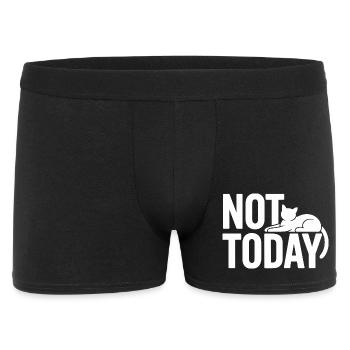 Katzen Spruch Not Today Büro Cat Homeoffice Katze - Männer Boxer Shorts - Schwarz - Vorne