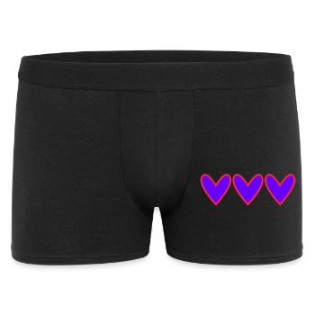 HERZ. PAAR. VALENTINSTAG. GERADE VERHEIRATET. Junggesellinnenabschied. - Männer Boxer Shorts - Schwarz - Vorne