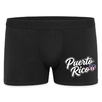 Puerto Rico Script with Flag Heart Patriotic - Men's Boxer Shorts - black - Front