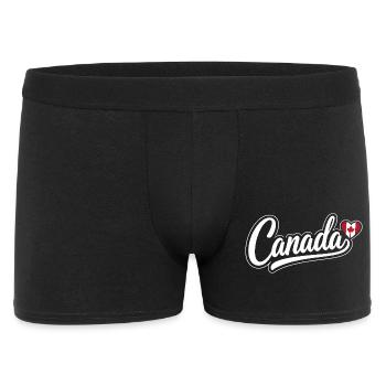 Canada Script with Maple Leaf Heart Fan Patriotic - Men's Boxer Shorts - black - Front