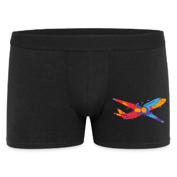Airplane Colorful Flyer Kids Men Boys Pilot - Men's Boxer Shorts - black - Front