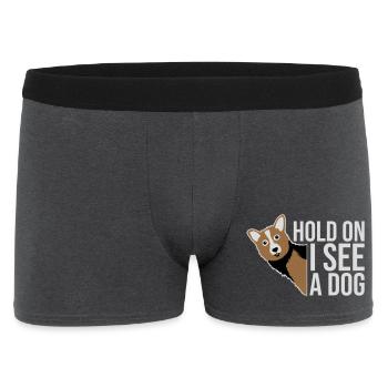 Attends, je vois un chien, chien, drôle de distrait, en disant - Boxer Homme - charbon - Devant
