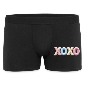 XOXO Patchwork Letters Cute Love Shirt Sticker - Männer Boxer Shorts - Schwarz - Vorne