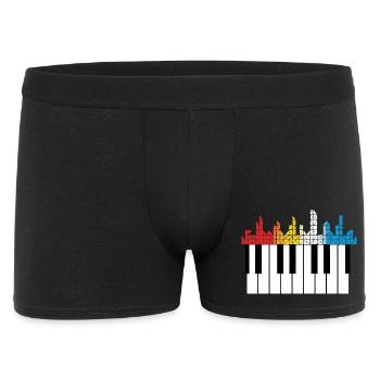 Klavier Piano Musiker Geschenk - Männer Boxer Shorts - Schwarz - Vorne
