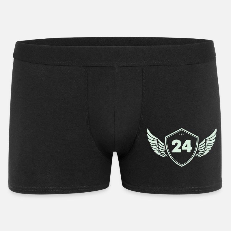 24 Schild mit Flügeln - Männer Boxer Shorts - Schwarz
