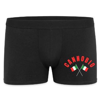 Cannobio Crossed Italian Flags  - Men's Boxer Shorts - black - Front