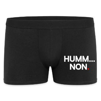 SUMM... NEIN | Minimalistischer humoristischer Ausdruck - Männer Boxer Shorts - Schwarz - Vorne