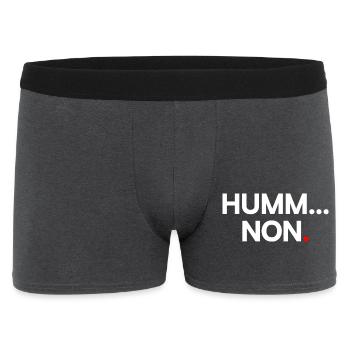 HUMM... NO | Minimalist humor expression - Men's Boxer Shorts - charcoal grey - Front