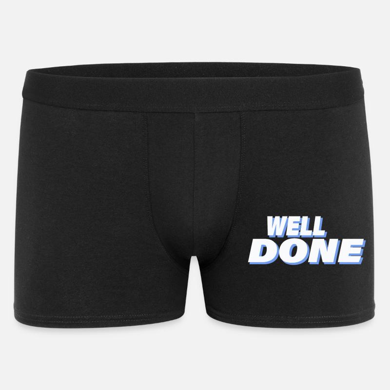 WELL DONE - Männer Boxer Shorts - Schwarz