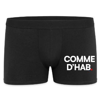 COMME D’HAB | Expression humour minimaliste - Boxer Homme - noir - Devant