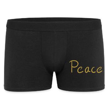 Peace Gold Lettering Brush - Men's Boxer Shorts - black - Front