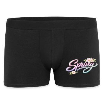 Spring lettering with flowers - Men's Boxer Shorts - black - Front