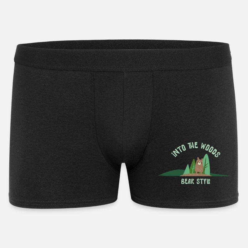 Stile orso nell'illustrazione della foresta - Boxer da uomo - nero