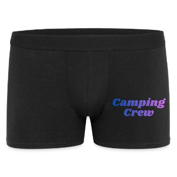 Camping Crew - Männer Boxer Shorts - Schwarz - Vorne