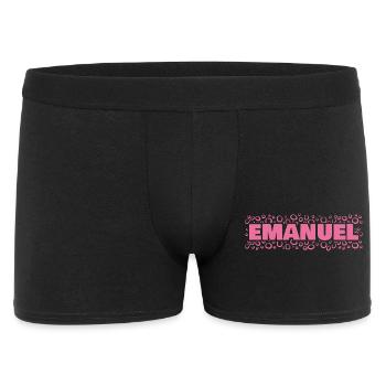Geschenkidee Emanuel - Männer Boxer Shorts - Schwarz - Vorne