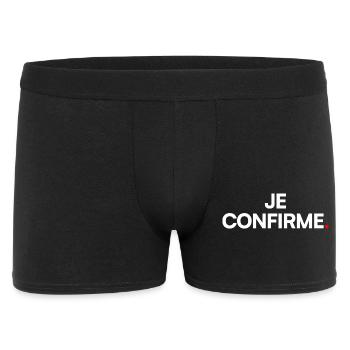 JE CONFIRME | Expression humour minimaliste - Boxer Homme - noir - Devant