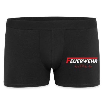 Feuerwehr_logo_rot_w - Männer Boxer Shorts - Schwarz - Vorne