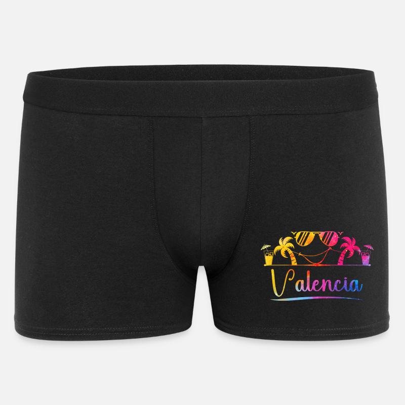 Valencia Strandfarben - Männer Boxer Shorts - Schwarz