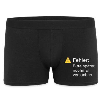 Fehler: Bitte noch einmal versuchen Informatik - Männer Boxer Shorts - Schwarz - Vorne