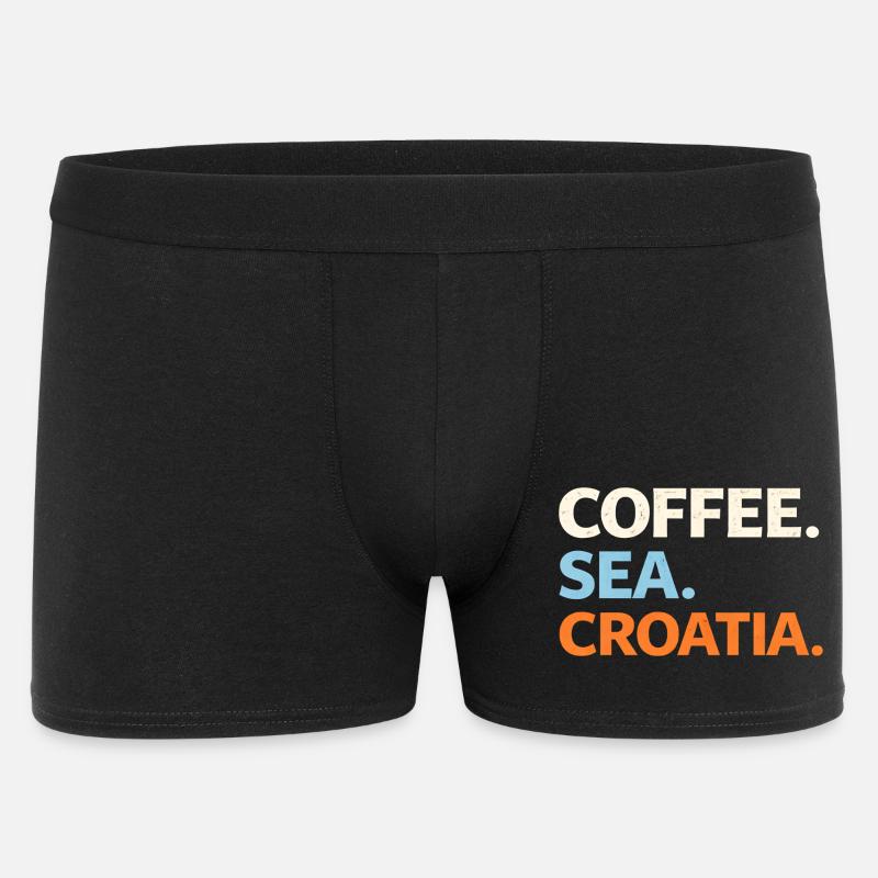 Kaffee. Meer. Kroatien. - Männer Boxer Shorts - Schwarz