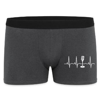 Microphone Heartbeat - Men's Boxer Shorts - charcoal grey - Front