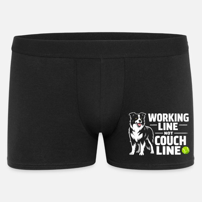 Arbeitslinie statt Sofa | Border Collie - Männer Boxer Shorts - Schwarz