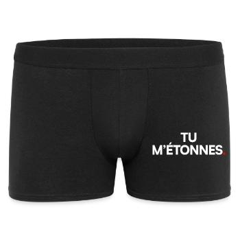 TU M’ÉTONNES. – Expression Ironique Minimaliste - Boxer Homme - noir - Devant