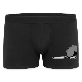 Ratte Rückseite Halb Lustig Schwanz Nagetier Tier - Männer Boxer Shorts - Schwarz - Vorne