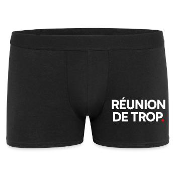 Réunion de trop. Humour bureau minimaliste - Boxer Homme - noir - Devant