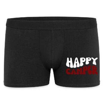 Campeur heureux – Motif camping - Boxer Homme - noir - Devant