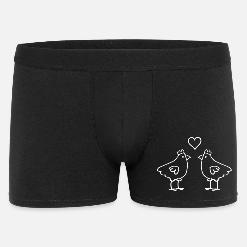 Coppia di uccelli con cuore - Boxer da uomo - nero