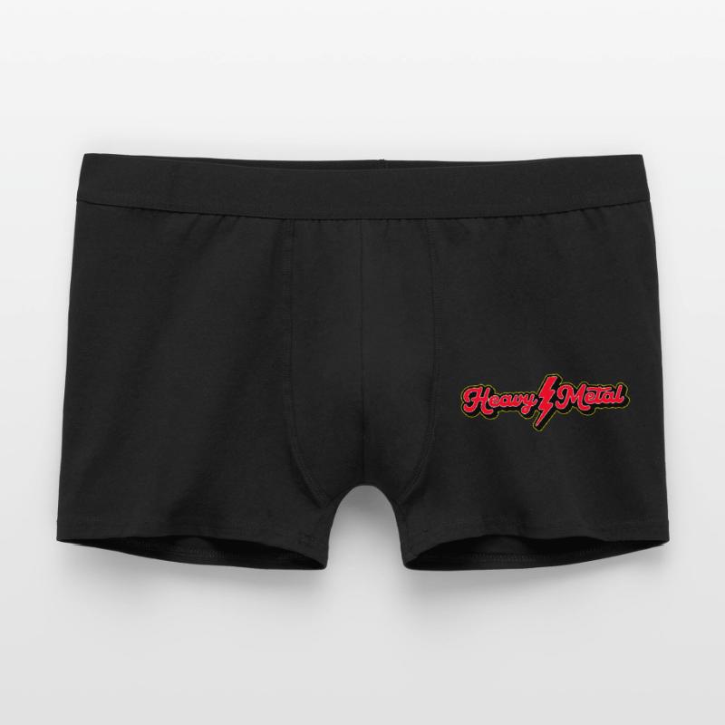 Heavy Metal Lightning Bolt Script Logo Men's Boxer Shorts