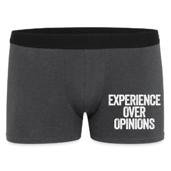 Erfahrung statt Meinungen Sarkastischer Opa Oma - Männer Boxer Shorts - Anthrazit - Vorne