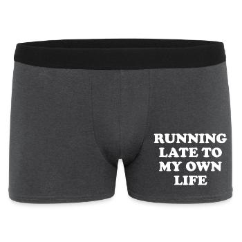 Running Late To My Own Life - Men's Boxer Shorts - charcoal grey - Front