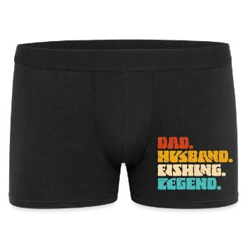 Papa Husband Fisherman Legend Gift Father Fishing Couple - Men's Boxer Shorts - black - Front
