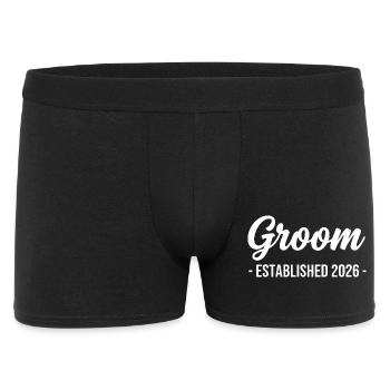 Groom 2026 Wedding Anniversary - Men's Boxer Shorts - black - Front