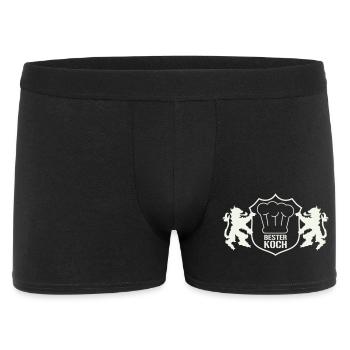 wappen_bester_koch - Männer Boxer Shorts - Schwarz - Vorne