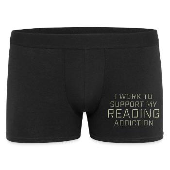 I Work To Support My Reading Addiction Books Logo - Men's Boxer Shorts - black - Front