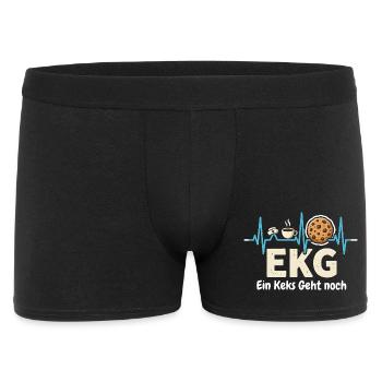 EKG Ein Keks Geht Noch - lustiges Pflege Motiv - Männer Boxer Shorts - Schwarz - Vorne