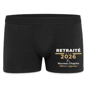 Retraité 2026 – Humour Retraite - Boxer Homme - noir - Devant