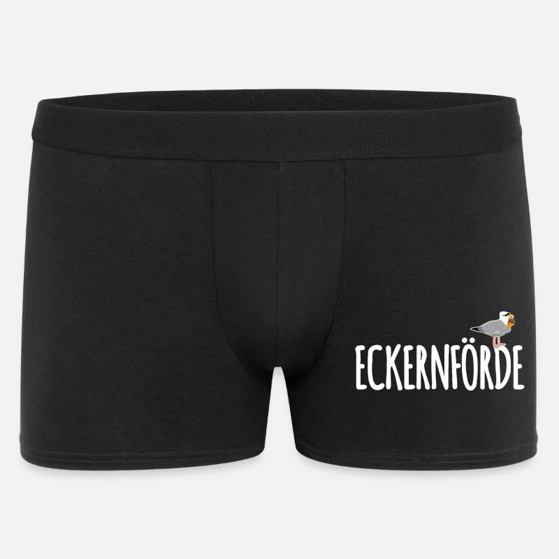 Eckernförde Möwe Ostsee - Männer Boxer Shorts - Schwarz