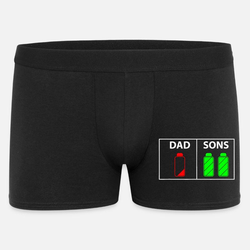 Vater vs. Söhne Neonflaschen - Männer Boxer Shorts - Schwarz