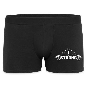 Strong Fitness Muscle Gym Dumbbell Design - Men's Boxer Shorts - black - Front